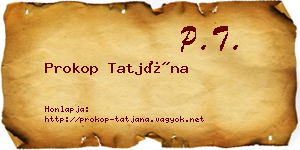Prokop Tatjána névjegykártya